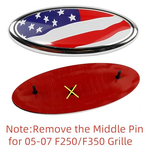 Image of 1 Pack Compatible for 2004-2014 F150 Front Grille Rear Tailgate Emblem, 9 inch Black Oval American Flag Emblem Fits 11-14 Edge, 11-16 Explorer, 06-11 Ranger, 07-14 Expedition