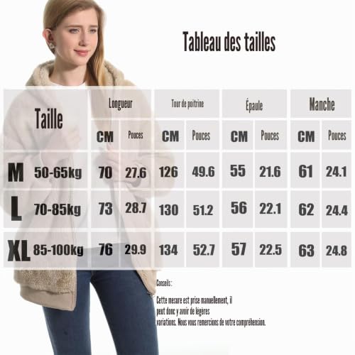 FELOVE Sweat à Capuche zippé en Polaire Veste Courte d'hiver Doublure en Polaire Douce Pull d'automne Confortable Vêtements de Loisirs Chauds pour Adultes, Hommes, Femmes, Adolescents – vue 6