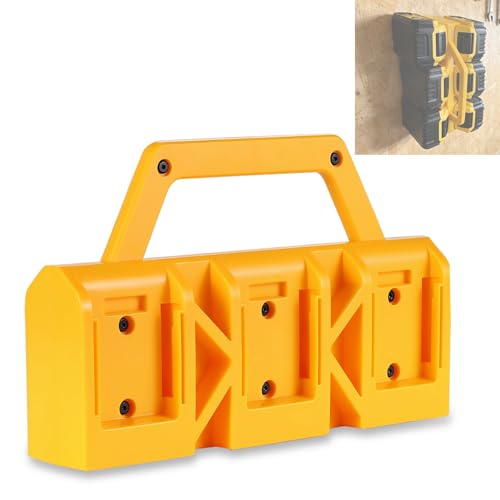 2-IN-1 Battery Holder & Wall Mount Organizer for De.Walt 20V/60V MAX & FLEXVOLT Batteries 6-Slot Portable De.Walt Battery Caddy Storage Case with Handle for Jobsite Garage Workshop Van Truck