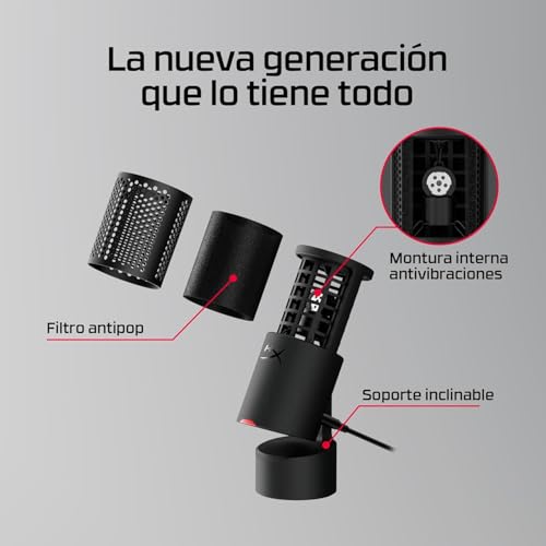 Miniatura 7 de HyperX Solocast 2 - Micrófono Condensador USB patrón cardioide, Juegos, Streaming, podcasts, PC, Twitch, Youtube, Discord, Negro