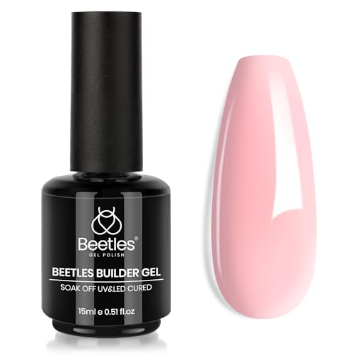 Beetles Builder Gel for Nails, 7 in 1 Pink Building Nail Gel Baby Pink Color Shy Blush Strengthener Gel for Nails Builder Apex & Extension Beauty Gift Sets for Women