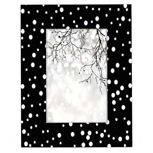 Cfpolar Black And White Polka Dot 8X10 Picture Frame Wood Photo Display Without Mat Photo Frames For For Table Top Or Wall Decor #TOP4