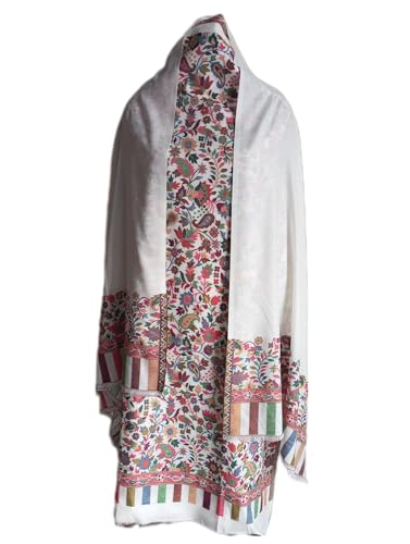 Image of Womens designer woolen suit for women with salwar and kashmiri shawl winter wear kani unstitched fabric set, stylish kurta pant set woollen dress material for women by pure pashmina wooltex