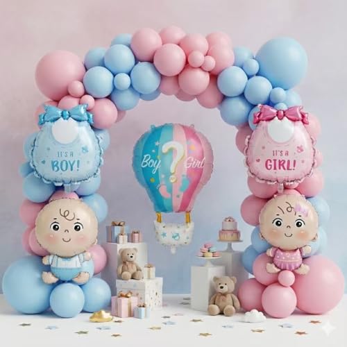 Ballons révélation du sexe en Mylar résistant pour arche de ballons rose et bleu