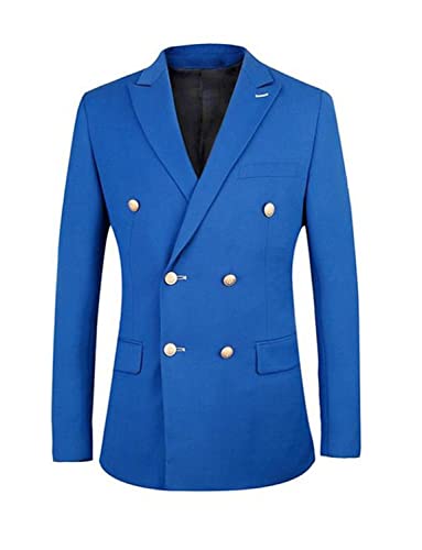 Lacoac Hommes Boutons croisés Blazer Peak Revers Smokings Manteau Quotidien Loisirs Formule Décontracté Costume Veste Cover