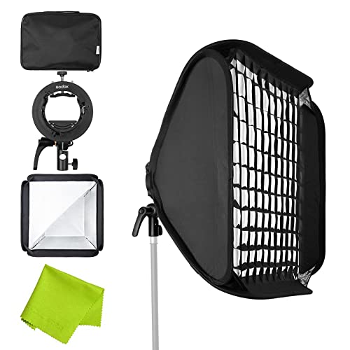 Godox 32x32inch Strip Softbox with S2 Speedlite Bracket Bowens Mount for Godox V1 Series, AD200Pro, AD400Pro, V860II, TT350 Series Flash Speedlights