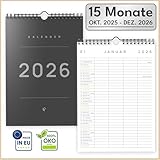 UNITURE® DIN A4 Familienplaner 2026 [mit 4 Spalten] Familienkalender Okt 2025 - Dez 2026, Kalender 2026, nachhaltig & schmierfrei