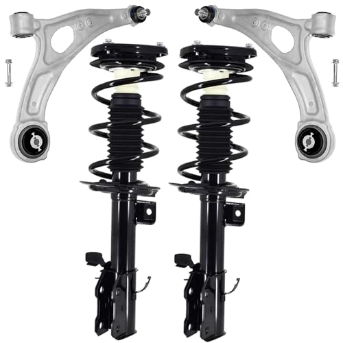 Image of Detroit Axle - AWD 1.5L Front End Kit for 20-25 Ford Escape [with Standard Suspension], 2 Lower Control Arms with Ball Joints 2 Struts with Coil Springs 2021 2022 2023 2024 Replacement Suspension Kit