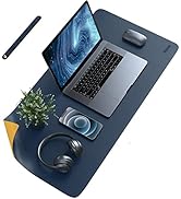 Dyazo Vegan PU Leather Mouse Pad, Extended Desk Mat for Work from Home/Office/Gaming, Reversible ...