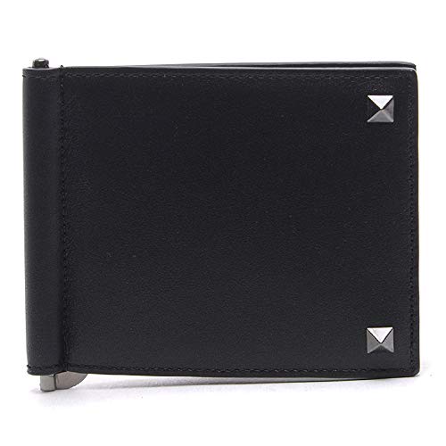 [ヴァレンティノ] [VALENTINO] メンズ ロックスタッズ マネークリップ 財布 ブラック [並行輸入品]
