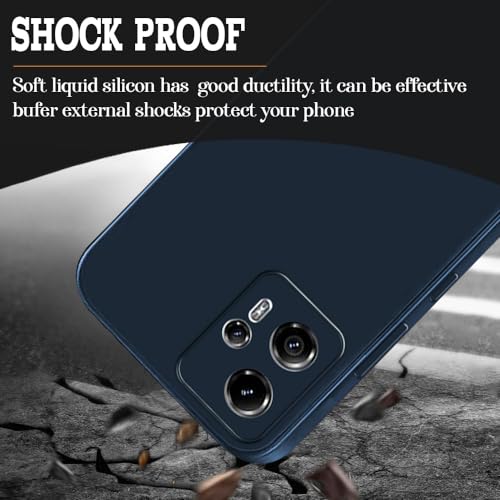 Image of Back Cover for Motorola Moto G13 4G / G23 4G | Full Camera Protection | Premium Liquid Silicon Case | Flexible Bumper Case for Motorola Moto G13 4G / G23 4G (Dark Blue)
