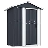 vidaXL Cobertizo de jardín Acero galvanizado Antracita 126x97,5x177 cm,...