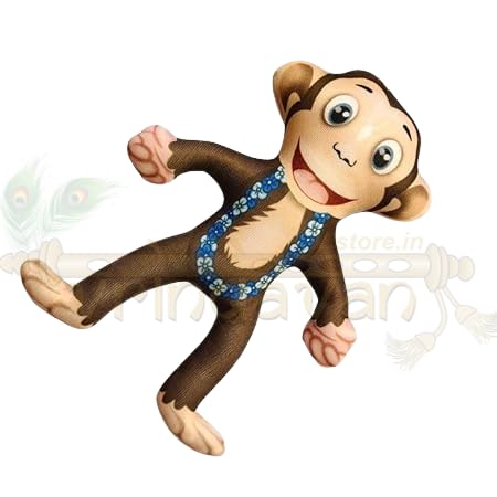 Image of Monkey Soft Toy for Kids | Cute Plush Animal Doll | Inspired by Vedic Culture Storytelling | Soft & Safe Fabric | Lightweight & Washable | Gift for Kids Learning & Play