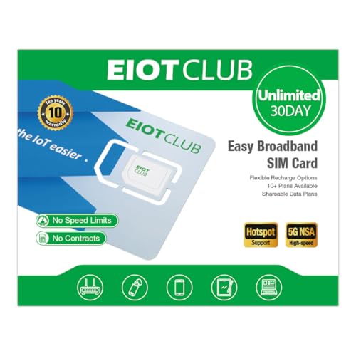 The Ultimate Guide to the Best Nz Sim Card for Data 7 EIOTCLUB Unlimited Data Only SIM Card - 30Day | USA Coverage, 5G/4G LTE SIM Card Works with Routers, WiFi Hotspots, Laptops, Tablets, Phone | 3-in-1 SIM (No Contract)