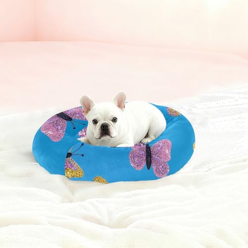 Lit chaud et confortable pour chien de taille moyenne bleu S