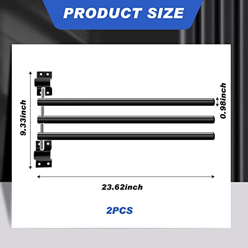 Dunzy 2 Pcs Black Saddle Pad Rack With 3 Bars, Swinging Blanket Bar Bathroom Towel Holder Swivel Towel Rack Wall Mounted Horse Blanket Rack For Saddle Kitchen Door Outdoor #TOP1