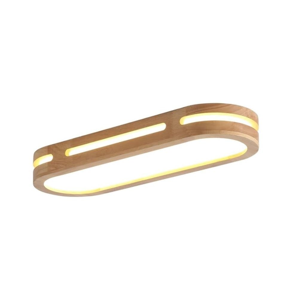 Plafonnier linéaire en bois LED pour éclairer un couloir sombre sans éblouir
