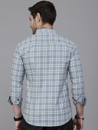 Image of Majestic Man Comfort Slim Fit Pure Cotton Checked Casual Shirt