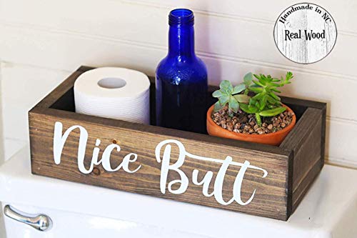 Nice Butt Bathroom Decor Box - Toilet Paper Holder - Farmhouse Rustic- Handmade in Boone North Carolina! - Thumbnail 3