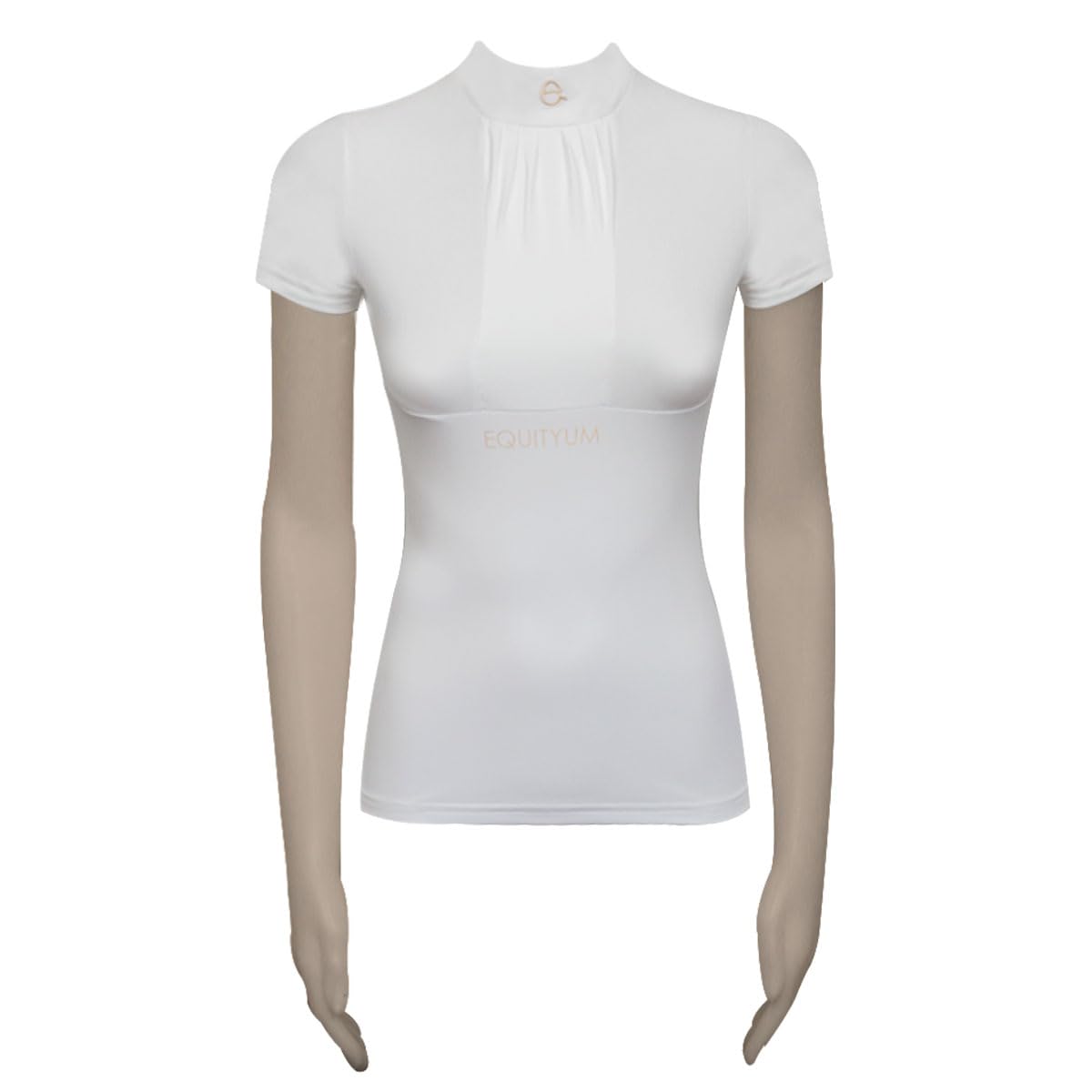 T-Shirt Concorso Donna ADA, vestibilità Aderente, Leggera e Confortevole, Ideale per l’Equitazione (S, Bianco)