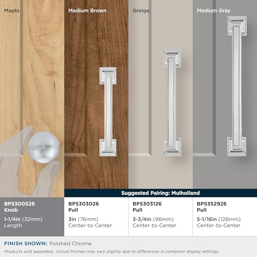 Image of Amerock 25 Pack 1-1 /4 inch Round Edona Polished Chrome Cabinet Knob | Durable Zinc drawer knob and cabinet hardware, ideal for kitchen cabinets, bathroom vanities, dressers, and furniture