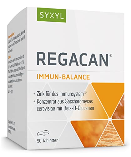 Preisvergleich Produktbild SYXYL Regacan - Nahrungsergänzungsmittel mit Zink für das Immunsystem sowie Maitake und Beta-D-Glucanen - Vegan, laktosefrei, glutenfrei - 90 Tabletten im Blister