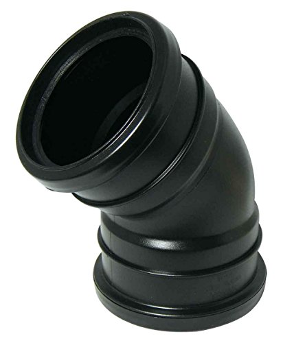 Image of FloPlast Ring Seal Soil Bend Double Socket - 135 Degree x 110mm Black