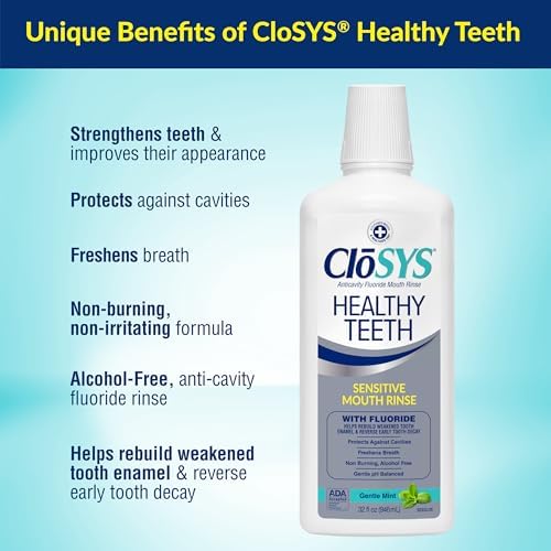 CloSYS Silver Healthy Teeth 충치 방지 구강 세정제, 916.4ml(32온스), 2팩 — 사진 3