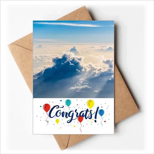 Cartes de mariage avec enveloppes et motif nuages bleu en papeterie haut de gamme