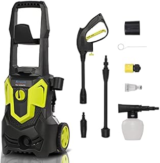 1500W Electric Pressure Washer, Max 120Bar 420L/H Powerful Jet Washer with Adjustable Nozzle, Foam Cannon, 5 Meters High Pressure Hose for Patio, Car, Fences, Patios, Driveway, Home Gardens Cleaning