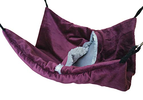 Pawsinside Small Animal Hammock Ferret Rat Cozy Hanging Bed Cage Hammocks Hideout (M, Purple) #TOP1