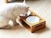 Lepet Elevated Dog Cat Bowls, Raised Pet Feeder Solid Bamboo Stand 2 Ceramic Bowls and 2 Stainless Steel Bowls Perfect for Cats and Small Dogs(Plane)