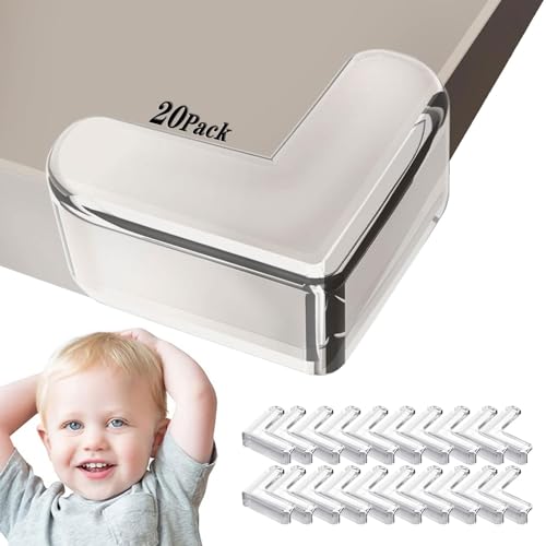 Image of JPJCOOY Corner Protector for Baby, Clear Furniture Corner Guard & Edge Safety Bumpers for Table Edges & Sharp Corners - Baby Proofing (L Shape) 20Pack