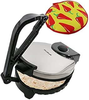 10inch Roti Maker by StarBlue with FREE Roti Warmer - The automatic Stainless Steel Non-Stick Electric machine to make Indian style Chapati, Tortilla, Roti AC 110V 50/60Hz 1200W
