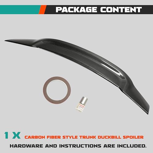 Kuafu GO-1045 Trunk Duckbill Spoiler Compatible With 2008-2014 Mercedes Benz W204 C-Class & C63 All Sedan Models Rear Trunk Lid Wing Lip Splitter Abs Plastic thumb #6