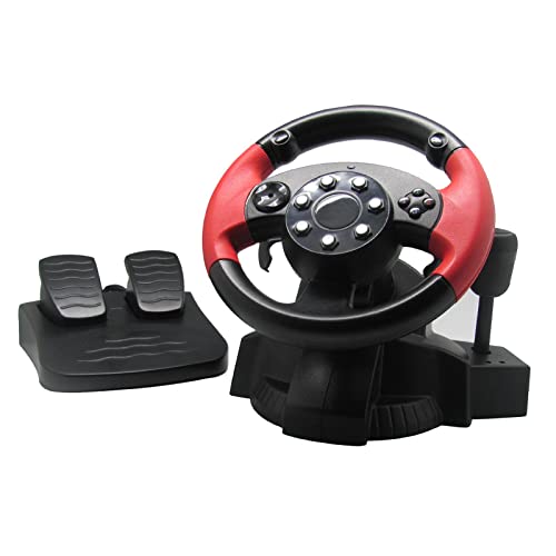 Image of BNFGaming Racing Simulator Vibration PC Steering Wheel & Pedal for PS3 /PS2 - Compatible with PC, PS2, PS3