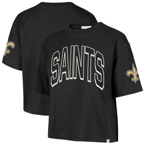 47 Women's Black New Orleans Saints Call Out Reed City T-Shirt