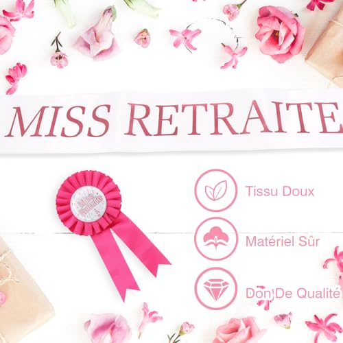 ZYNERY Cadeau Retraite Femme, Cadeau Depart Retraite, Echarpe Retraite Femme, Médaille Retraite, Décorations de Fête Retraite, Vive la Retraite, Banderole Retraite pour Célébrer Départ Retraite – vue 4