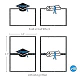 48 Pcs Graduate Place Cards, Congrats Grad Folded Buffet Food Labels and Tent Name Cards for Graduation Party Table Setting Decorations Supplies (Blue)