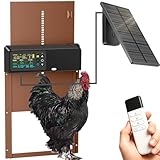 Automatic Chicken Coop Door Solar Powered with Timer&Light Sensor Remote Control 4Modes,Adjustable Anti-Pinch Strength&Weather Poof