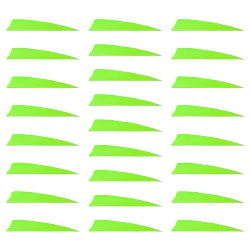 MECCANIXITY Arrow Vanes Arrow Fletching 4" Shield Shape Turkey Feathers for Hunting DIY Shooting(Fluorescent Green, Pack of 25) by MECCANIXITY - Used condition - US$7.70