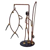Sport Fisherman with Tuna Collectible Handmade Metal Art Figurine, Desk Accessories, Trophy, Boss Gift, Office Décor, Outdoor Sports, Fishing