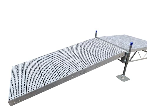 4'x8' Shore Ramp Kit for Truss Style Stationary or Rolling Dock (Gray Poly Decking) (10351)