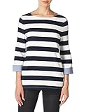 Nautica Camiseta de Manga 3/4 de Solids and Stripes 100% algodón Camisa, M para Mujer