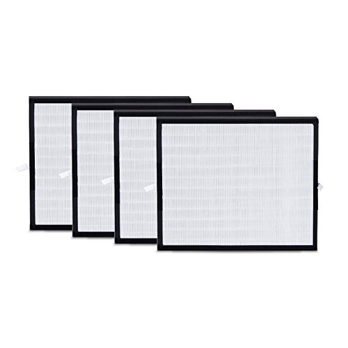 Alen BreatheSmart FIT50 HEPA-Silver Replacement Filter to Remove Allergens, Asthma and Bacteria (FF50-Silver-Carbon-4, 4-Pack)