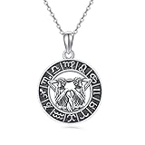 S925 Sterling Silver Gemini Necklace 12 Constellation Pendant Necklace Oxidized Zodiac Necklace Jewelry Gifts for Men Boys Boyfriend