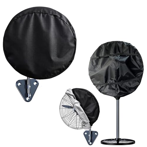 Image of Wall Mount Fan Cover, 16 Inch Industrial Fan Cover, 600D Waterproof & Dustproof for Wall Mount, Pedestal Fans Protection with Zipper and Securing Strap