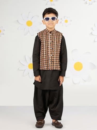 Veste Nehru garçon coton imprimé costume traditionnel asiatique