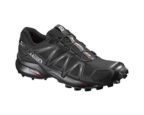 Salomon Women's Speedcross 4 Trail Running Shoes, Black/Black/BLACK METALLIC, 9