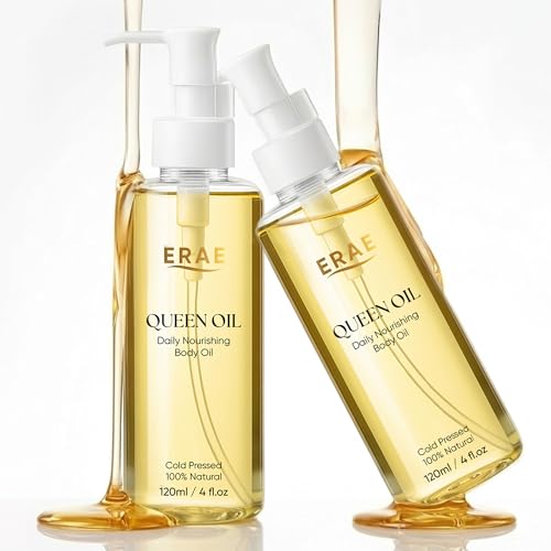 BODUNMSCA ERAE Queen Oil Cold-Pressed Botanical Body Oil Lightweight Hydrating & Moisturizing Oil for Dry Skin Arms Belly & Thighs Daily Skin Care 2 Pack (120 ml / 4 fl oz Each) (2)
